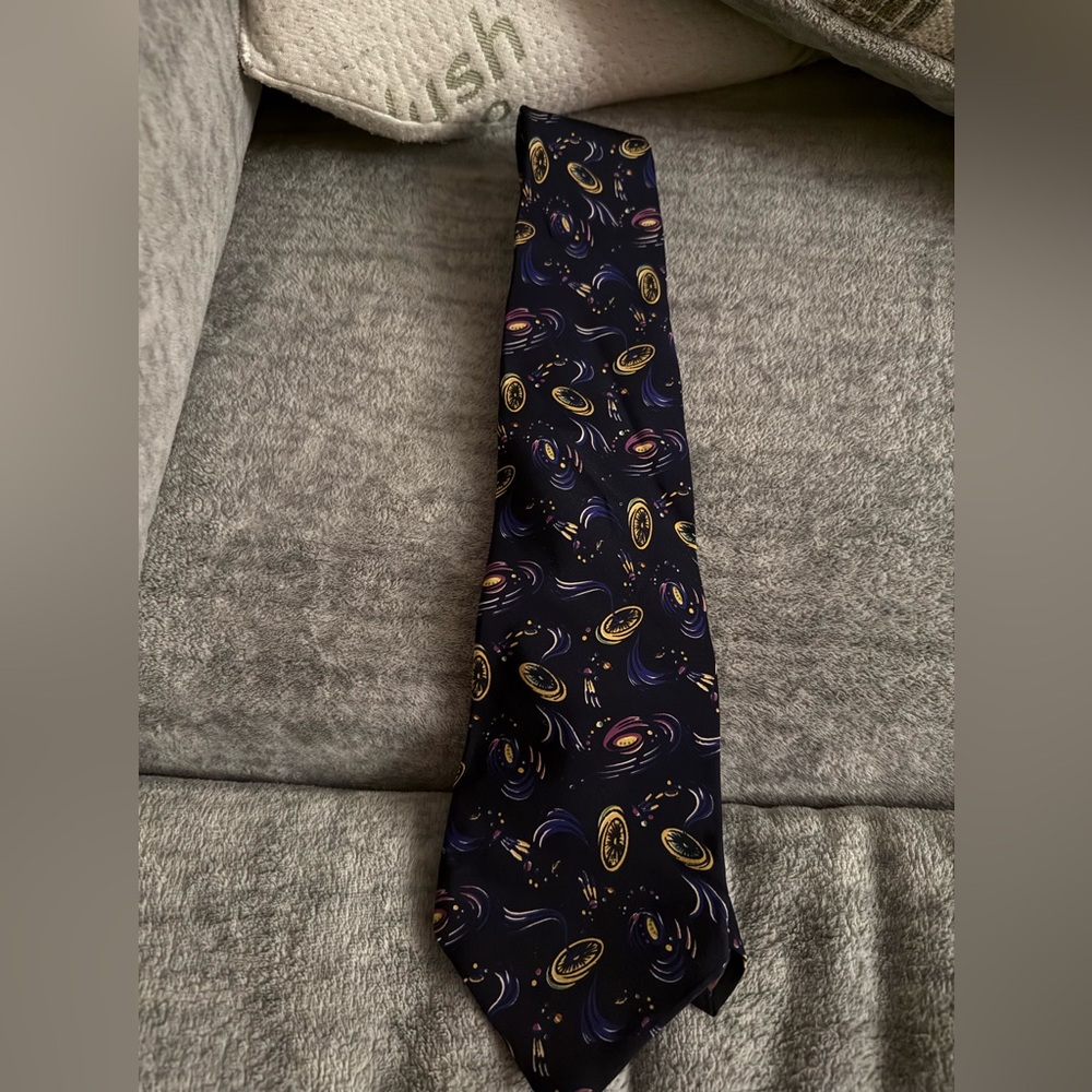 Vintage 1980s 100% Silk Fossil Tie